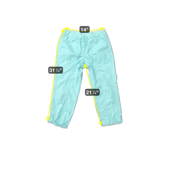 Talbots Petite Womens Turquoise Cropped Pants Size 6P Adjustable Hem Coastal - Picture 8 of 11